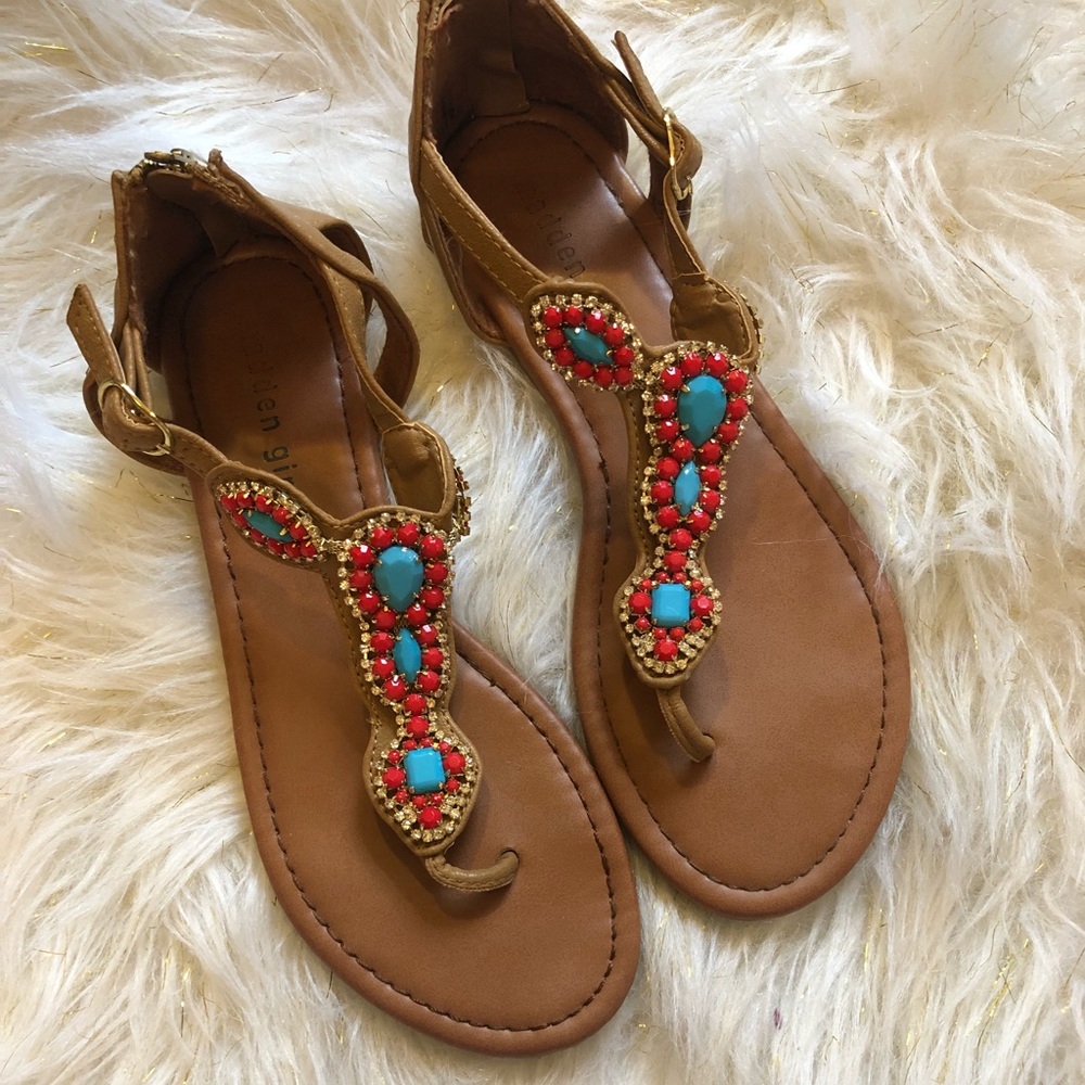 Madden girl rhinestone brown sandals